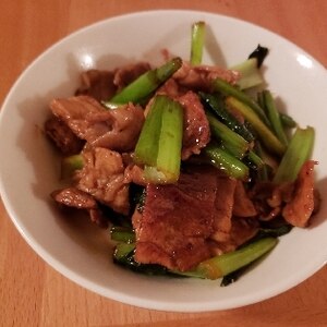 豚肉と小松菜としめじの炒め物